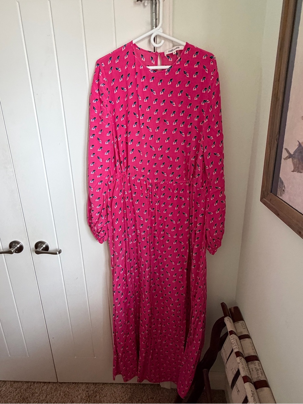 Like New DVF Long Sleeve Maxi Dress - size 16 with pockets!